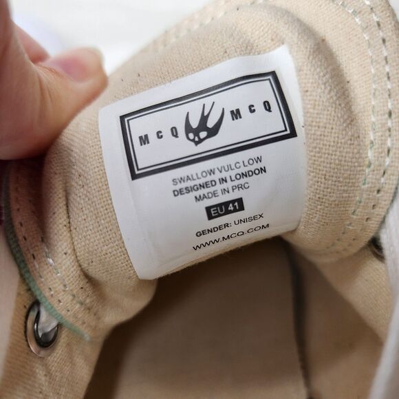 McQ Alexander McQueen Swallow Swarm Bird Mint Low Top Sneakers Sz 41 Men 8 W 11 - Picture 9 of 9
